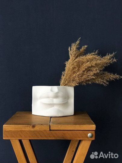 Кашпо гипс Губы