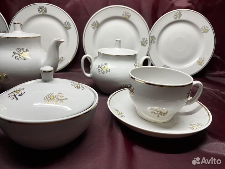 Чайный сервиз СССР. Красный фарфорист 1962-1971 г
