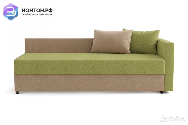 Диван Мальта зеленый / темно-бежевый