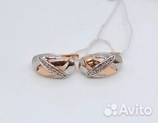 Серьги с природным камнем Золото