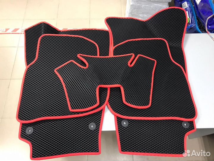 Коврики EVA Volkswagen Polo (красный кант)