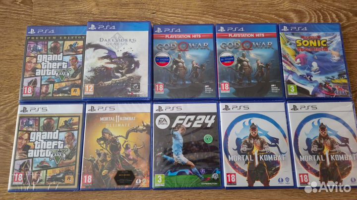 Диски ps4 ps5 gta 5 mk1 mk11 god od war