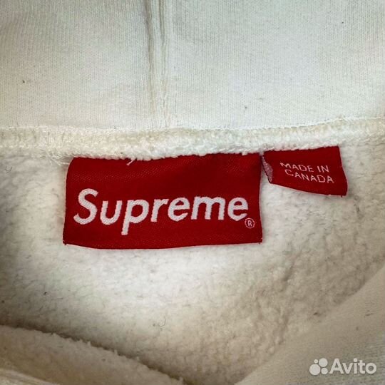 Supreme Logo Hoodie White