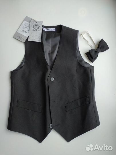 Комплект жилетка, бабочка и брюки, 116