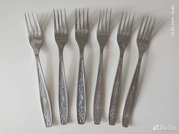 Вилки ложки ножи Цветы, СССР