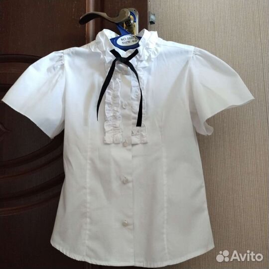 Блузка белая для девочек 128