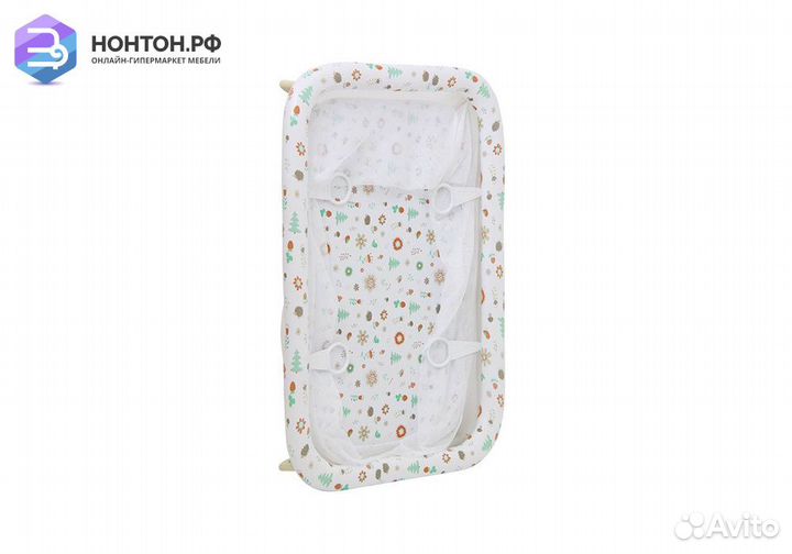 Манеж Фея Классика принт Лесные друзья / бежевый