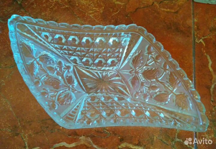 Ваза ладья хрусталь СССР