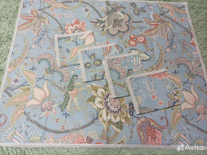 Скатерть, салфетки, ткань рогожка