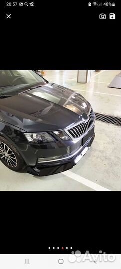 Сплиттер на передний бампер на шкода октавия а7