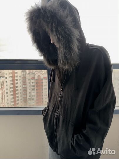 Архивная зип худи с мехом (fur zip hoodie)