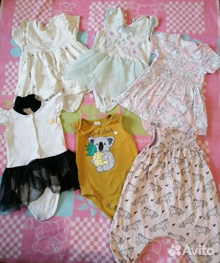 Вещи на девочку 80 см (пакетом)