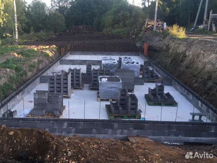 Бетонные блоки стеновые,фундаментые.Опалубка