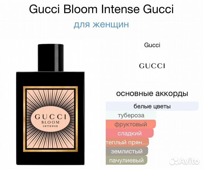 Gucci bloom intence парфюм духи