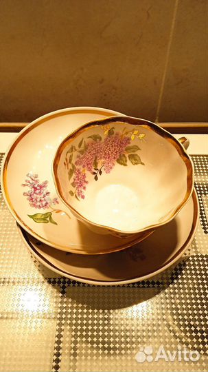 Чайная пара Дулёво Сирень, плюс блюдце