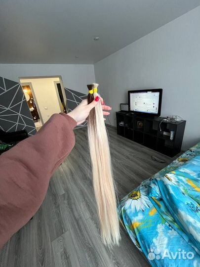 Волосы для наращивания 70 см блонд