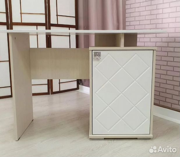 Туалетный стол Дуб анкор светлый/Белый глянец