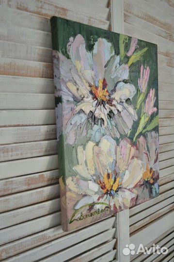 Картина маслом на холсте цветы