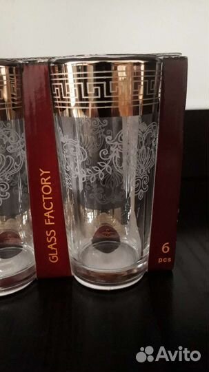 Наборы из 6 стаканов новые (Гусь Хрустальный)