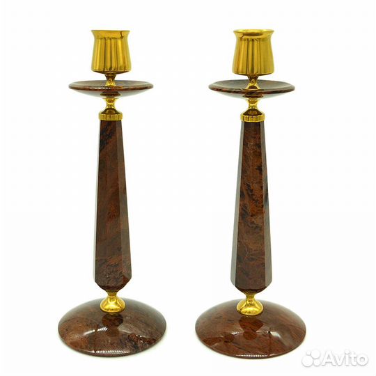 Подсвечники из обсидиана коричневого 80*80*220мм