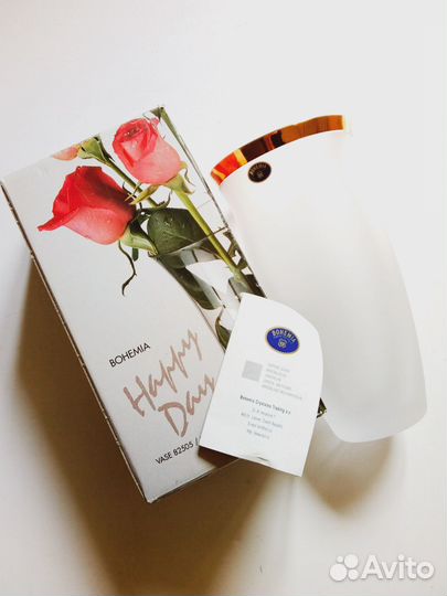 Ваза Bohemia Чехи большая новая в золоте