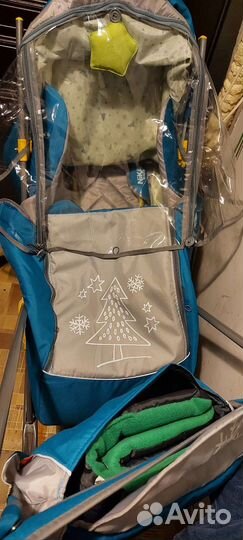 Продам санки коляску ника с двумя колесами