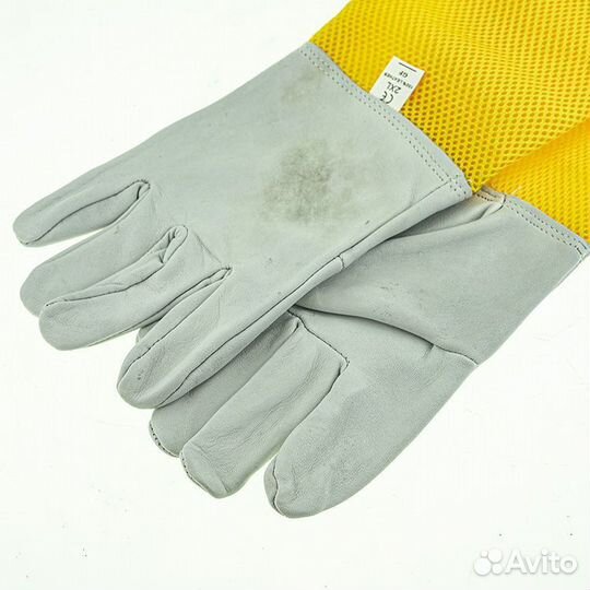 Перчатки пчеловода Air-Max White(кожа, сетка)