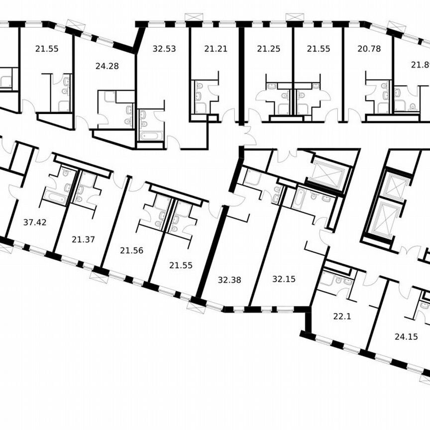 1-к. апартаменты, 39,5 м², 12/15 эт.