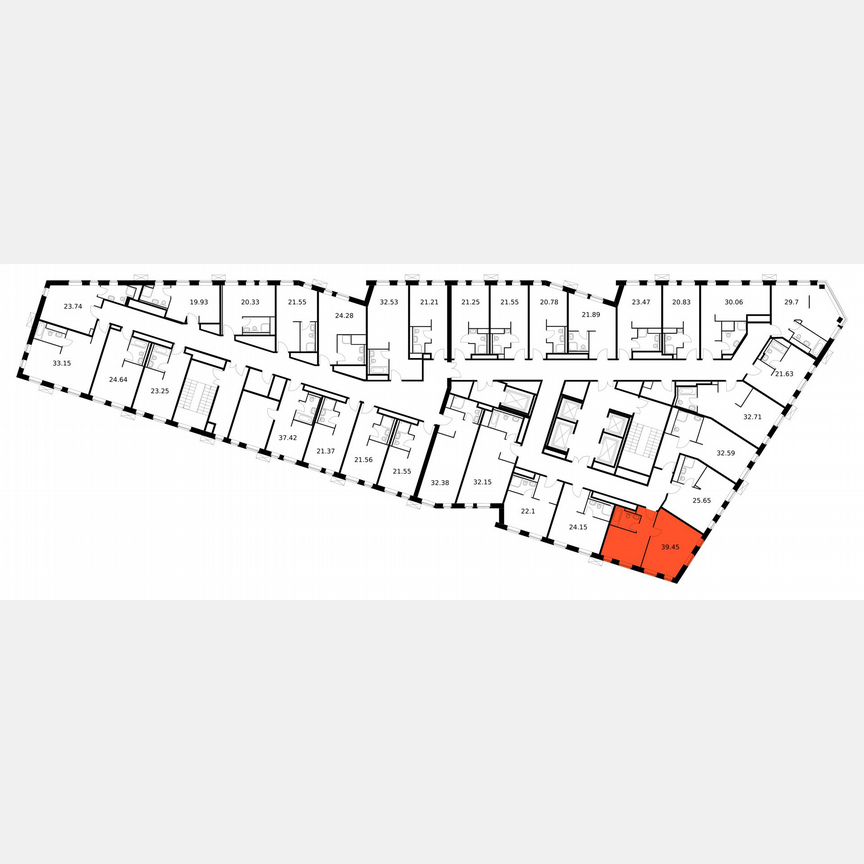 1-к. апартаменты, 39,5 м², 12/15 эт.