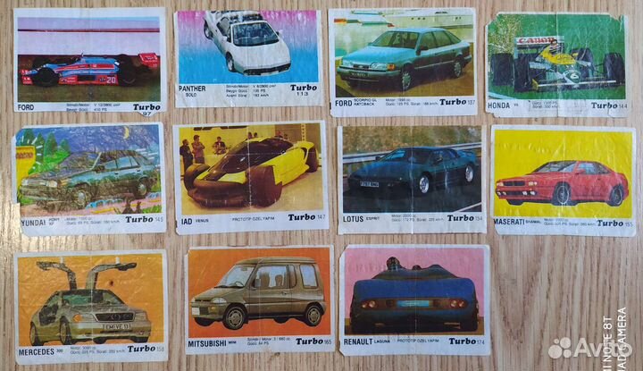 Вкладыши жвачек Турбо