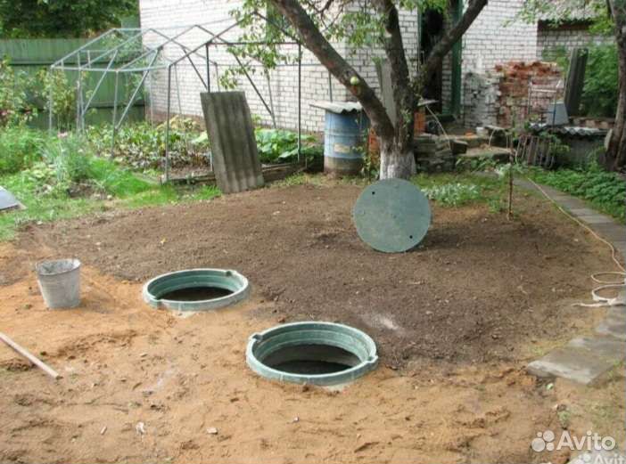 Септик и водопровод с материалом