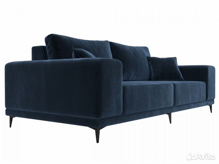 Диван прямой Льюес, велюр, tower 13 синий. Москва