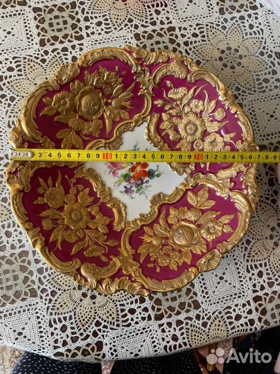 Блюдо антикварное фарфор