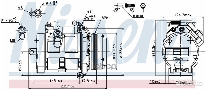 Компрессор кондиционера 89077 Nissens