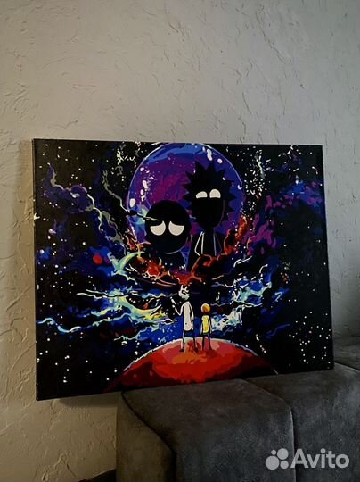 Картина рик и морти акрил
