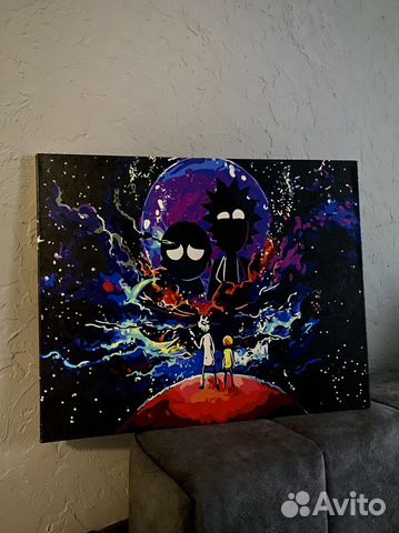 Картина рик и морти акрил