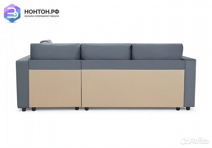 Диван угловой дельфин Мансберг лайт серый