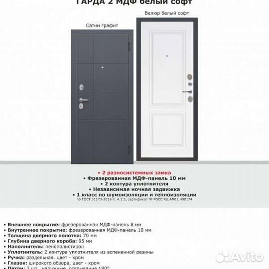 Дверь входная Гарда 2мдф,графит