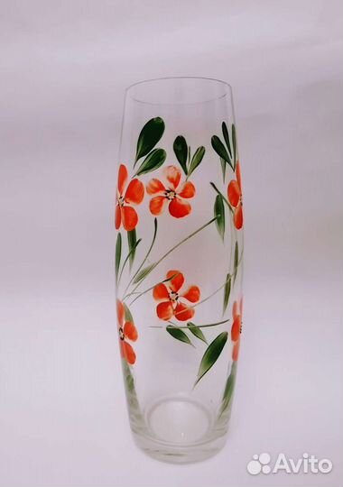 Ваза стекло ручная роспись