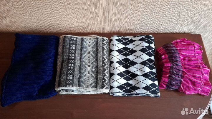 Шарфы, палантин, снуд новые, шерсть, хор.подарок