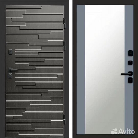 Дверь с зеркалом Ривьера из стали