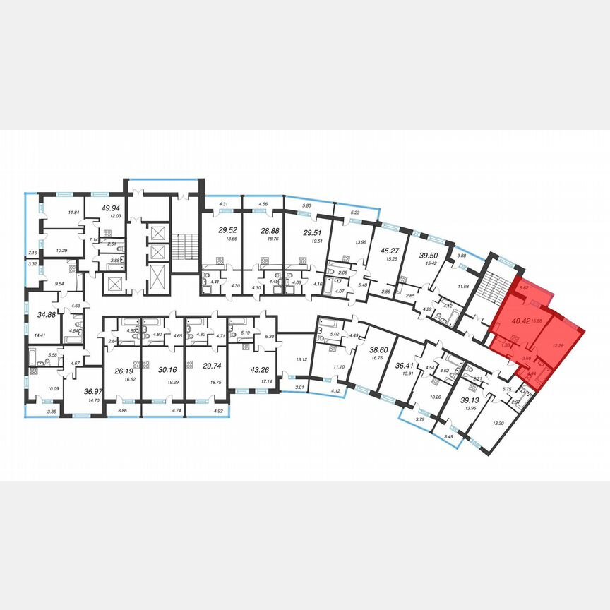 1-к. квартира, 43,2 м², 12/22 эт.