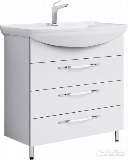 Тумба с раковиной Aqwella Allegro 85 с 3 ящиками