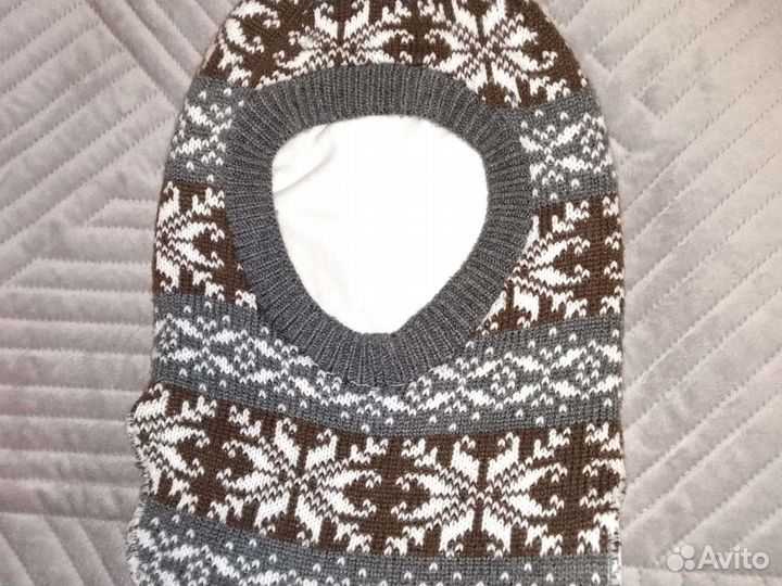 Очень теплая шапка-шлем