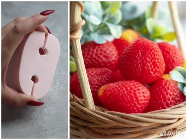Клубника силиконовая форма для мыла и свечей