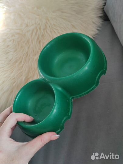 Миска для кошек двойная для корма и питья