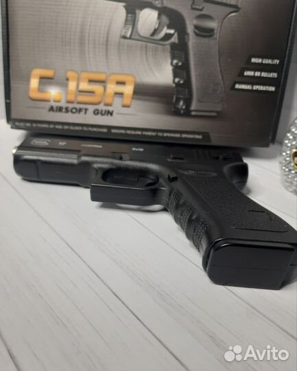 Детский пистолет металлический Glock17