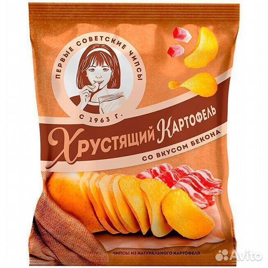 Чипсы Хрустящий картофель со вкусом Бекона 70 г