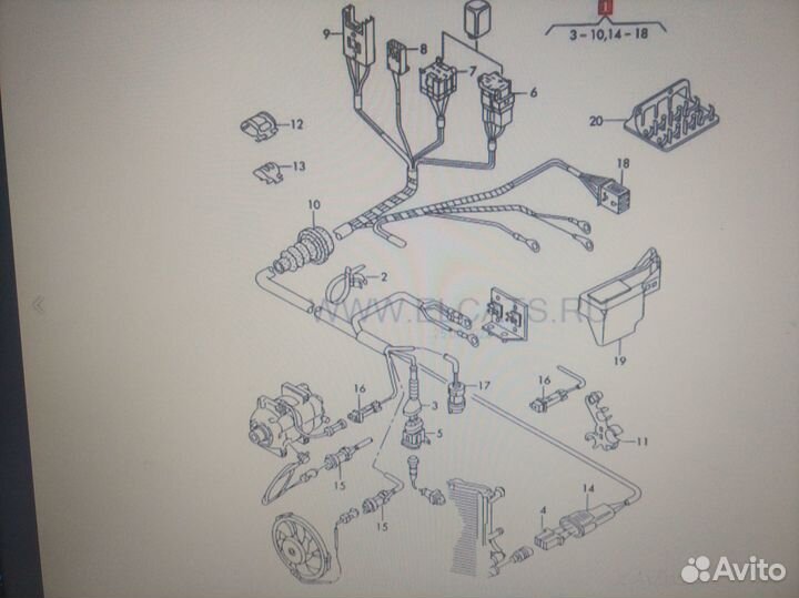 Проводка вентилятора VW Passat B5