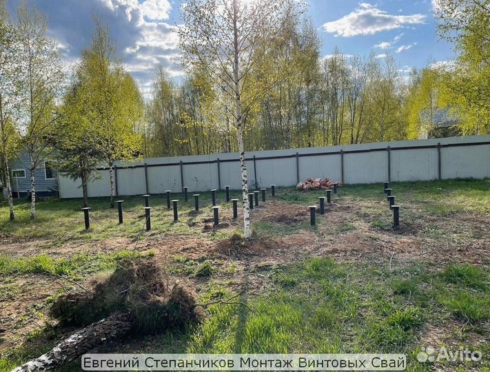 Монтаж винтового фундамента